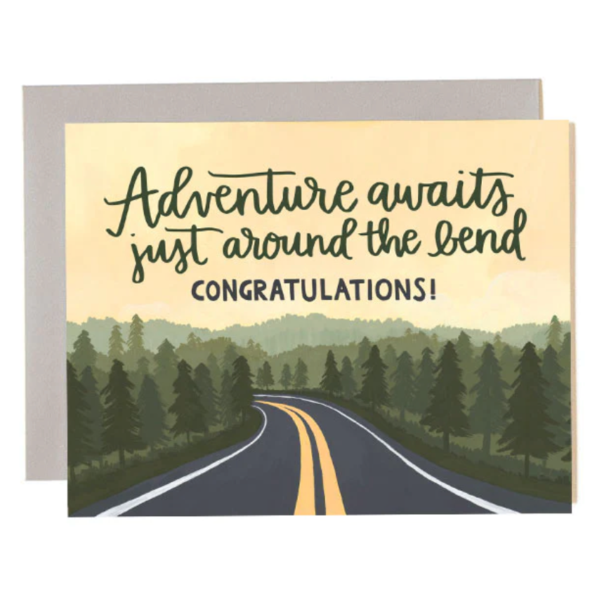 1canoe2 Adventure Road congratulations card with an illustrated open road, Patina Vancouver
