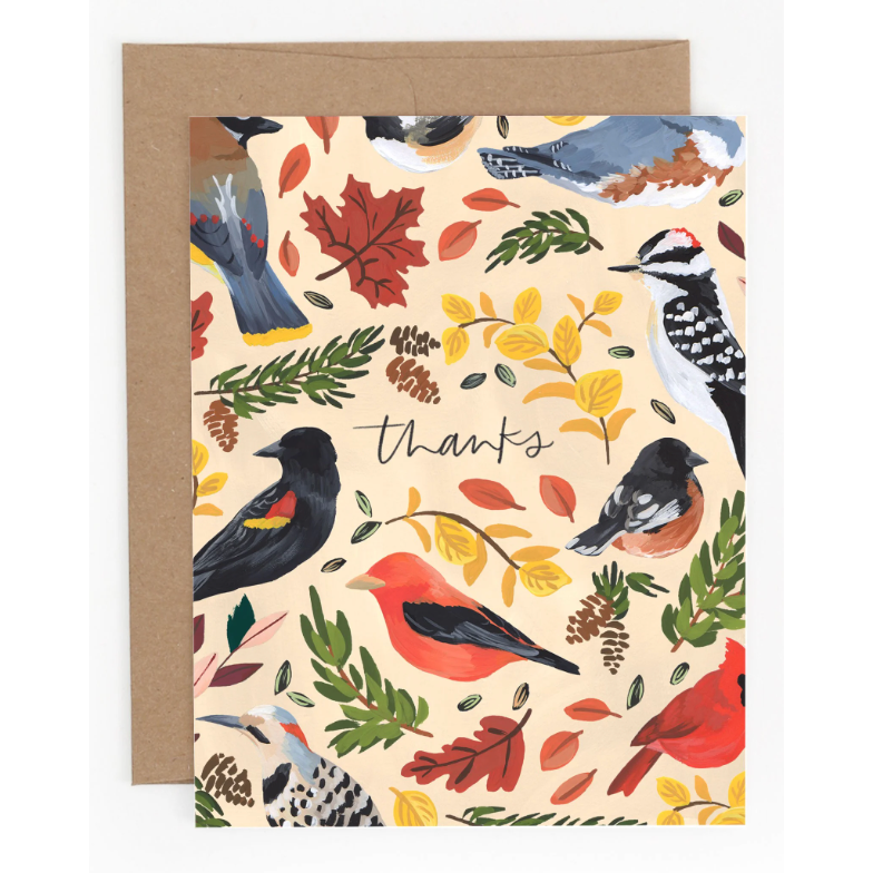 1Canoe2 Bird Thanks illustrated thank-you card, Patina Vancouver