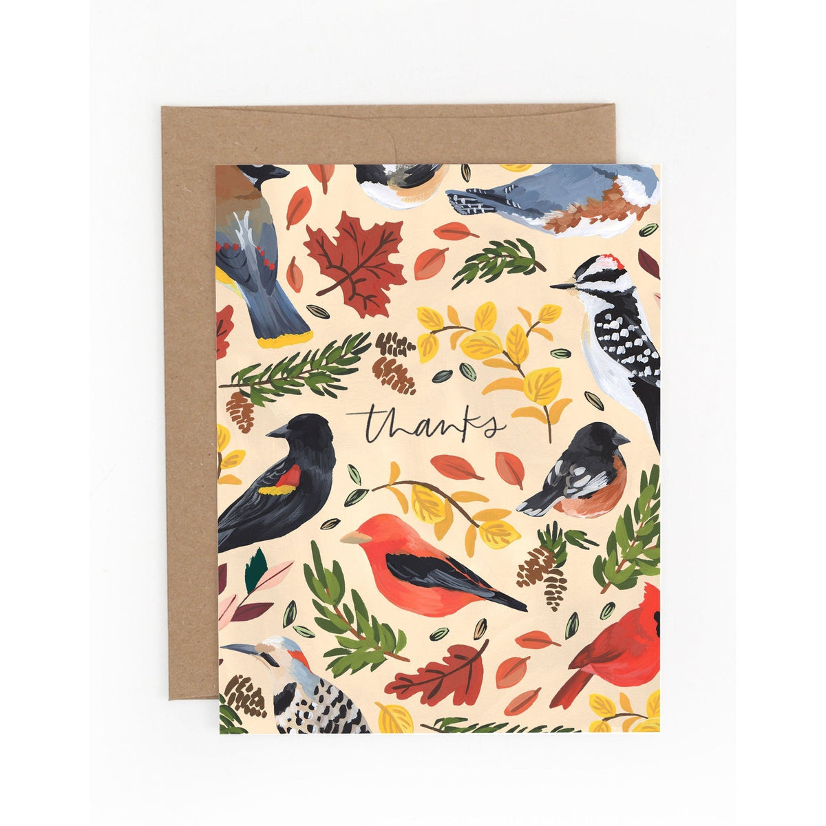 1Canoe2 Bird Thanks greeting card front with bird illustration, Patina Vancouver