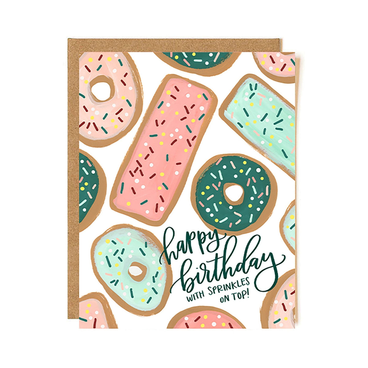 1Canoe2 Donut Birthday card with hand-illustrated sprinkled donut, Patina Vancouver