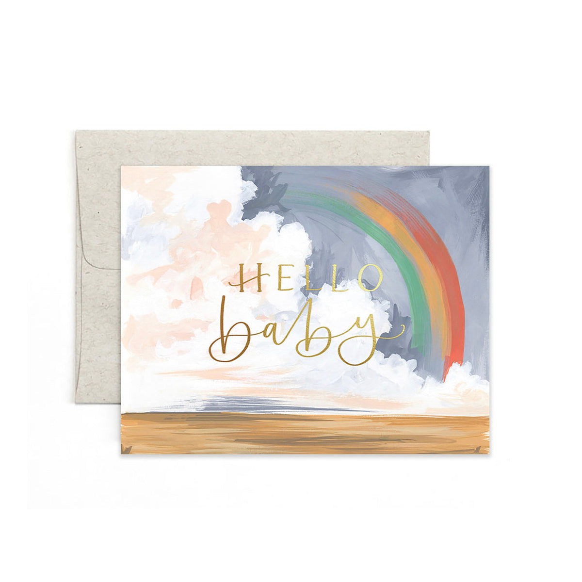 1Canoe2 Hello Baby greeting card with illustrated rainbow, Patina Vancouver