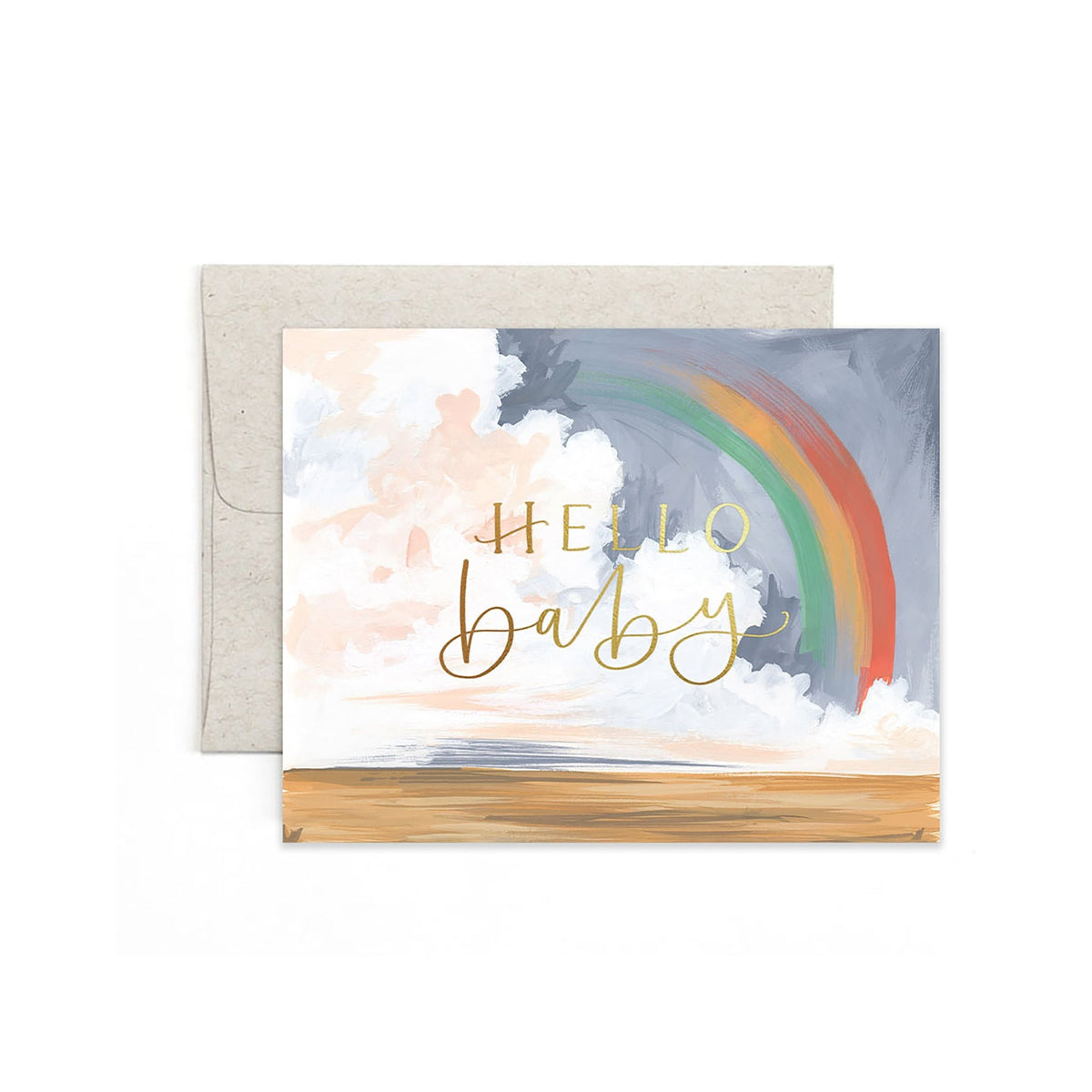 1Canoe2 Hello Baby Rainbow greeting card front, Patina Vancouver