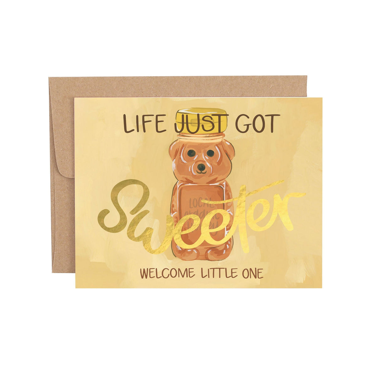 1Canoe2 Honey Bear baby greeting card with illustrated bear, Patina Vancouver