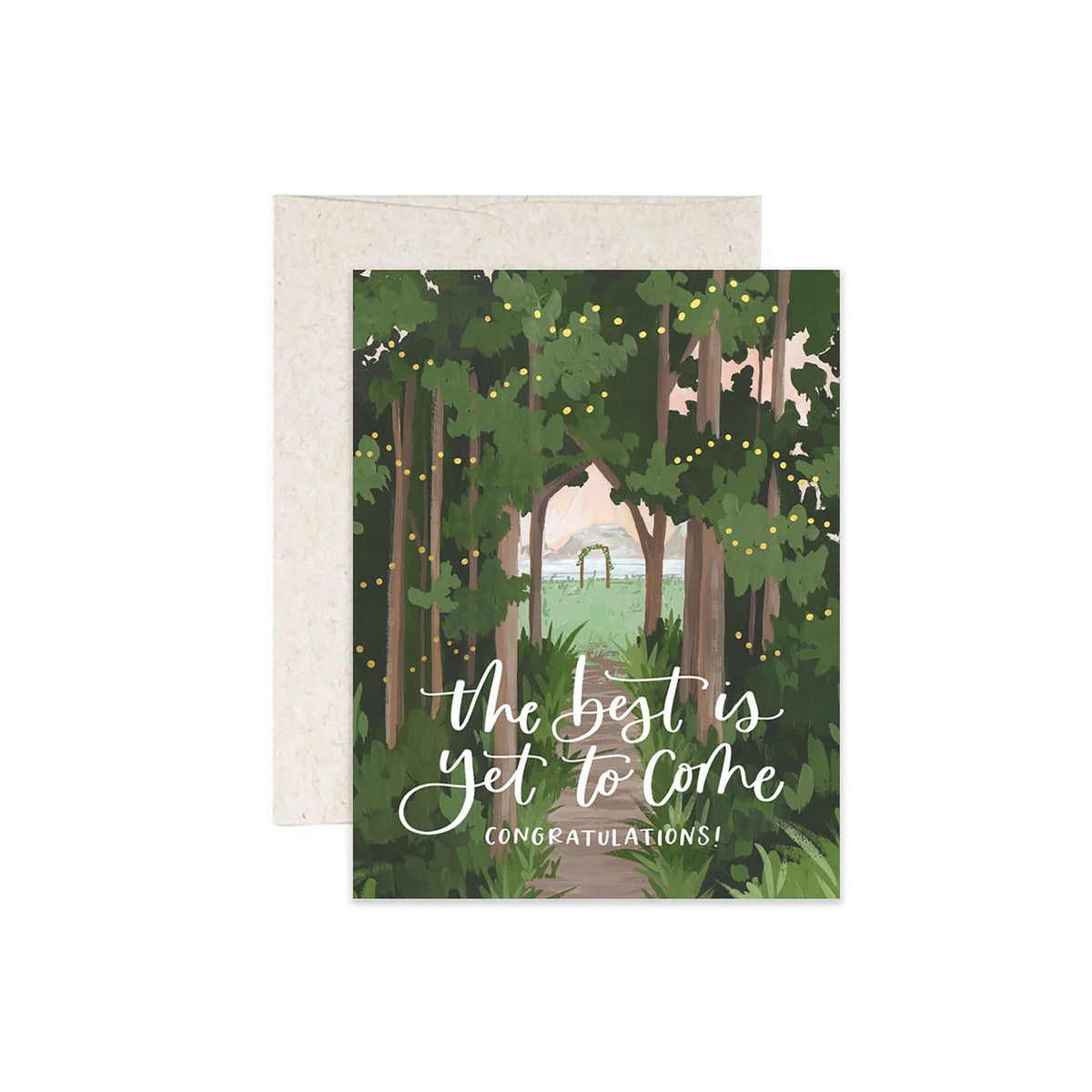 1Canoe2 Wedding Woods greeting card with gold botanical trees, Patina Vancouver