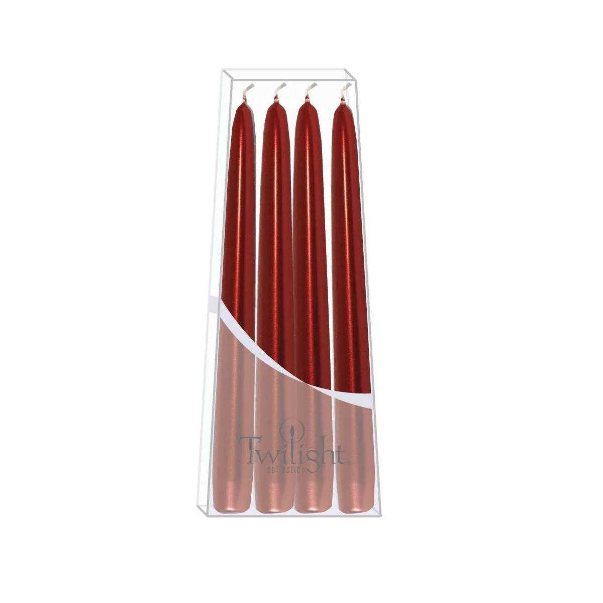 Twilight Collection - Cranberry Metallic Single Taper 10" - Candles