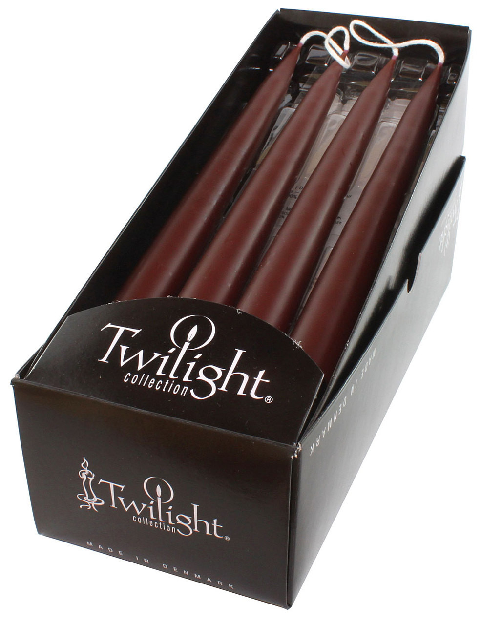 Twilight Collection - Dark Brown Taper Pair 10” - Candles