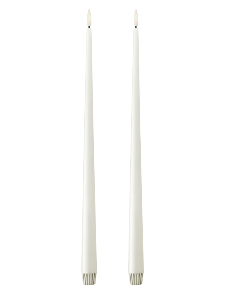 Ester and Erik 15 inch White LED Taper Candle Pair