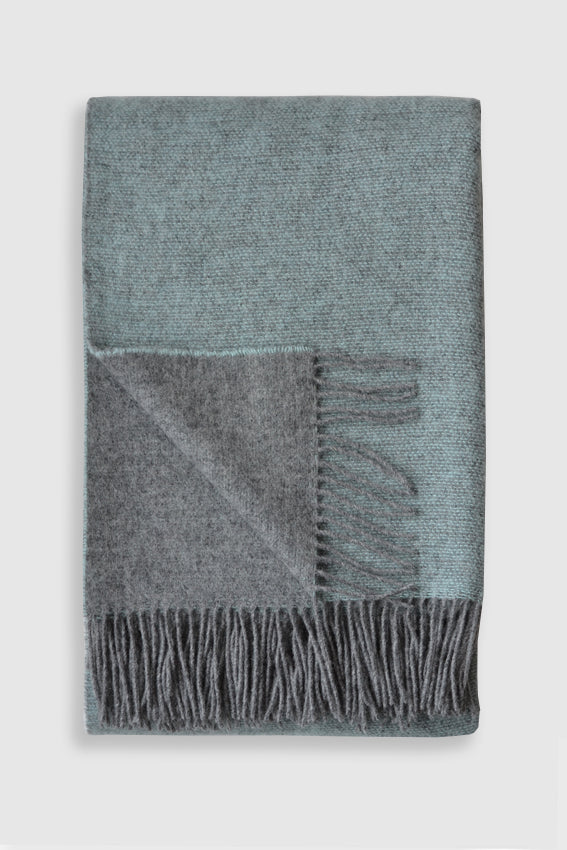 Linen Way - throw trafalgar double sided grey/turquoise