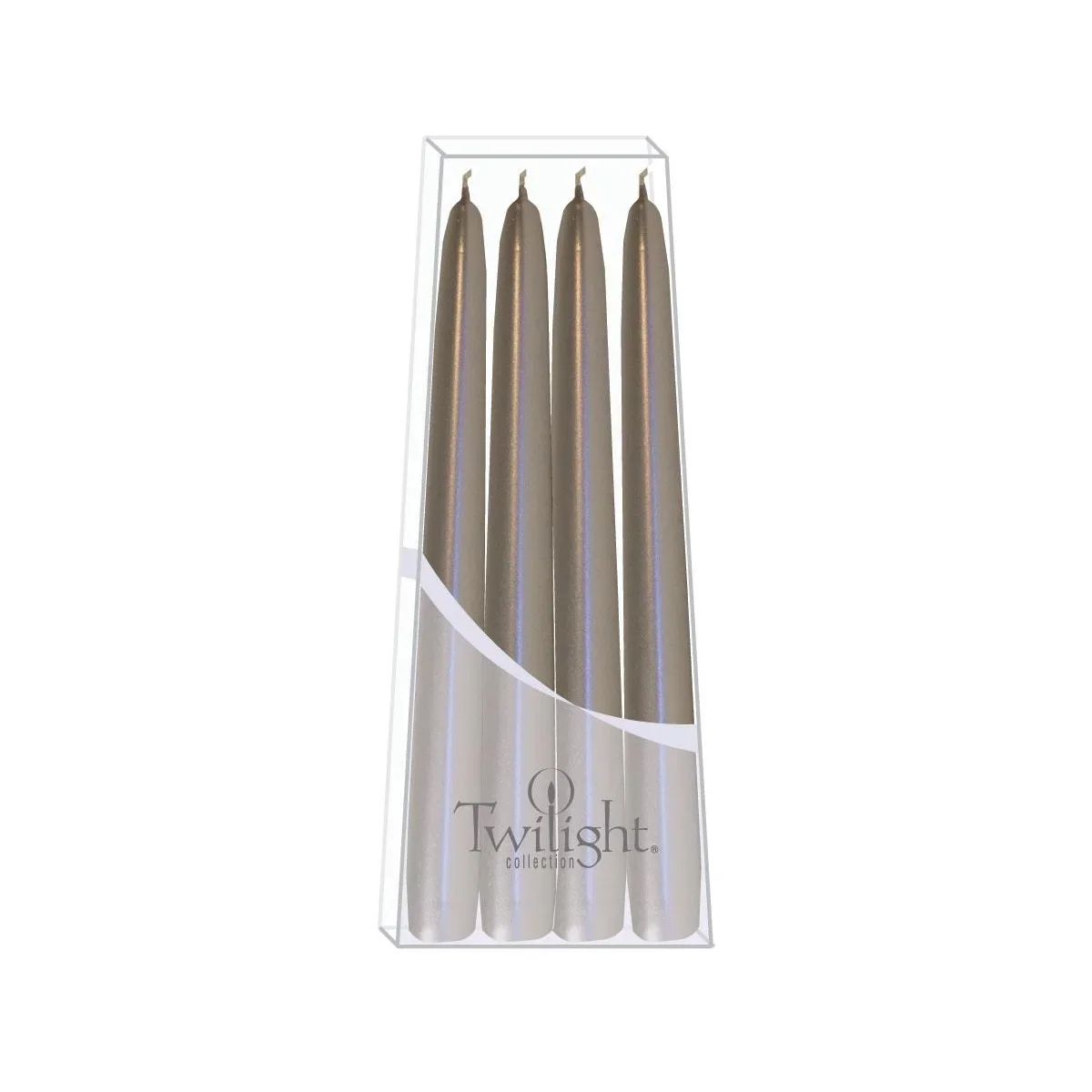 Twilight Collection - Silver Metallic Single Taper 10" - Candles