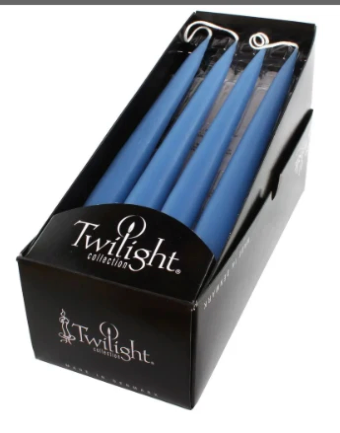 Twilight Collection - Wedgewood Blue Taper Pair 10" - Candles
