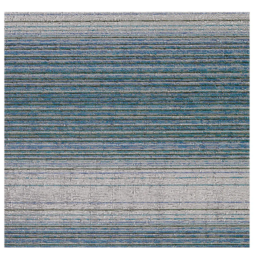 Chilewich Fade Stripe Shag Mat in Lagoon, ombré green, turquoise and blue stripes, Patina Vancouver