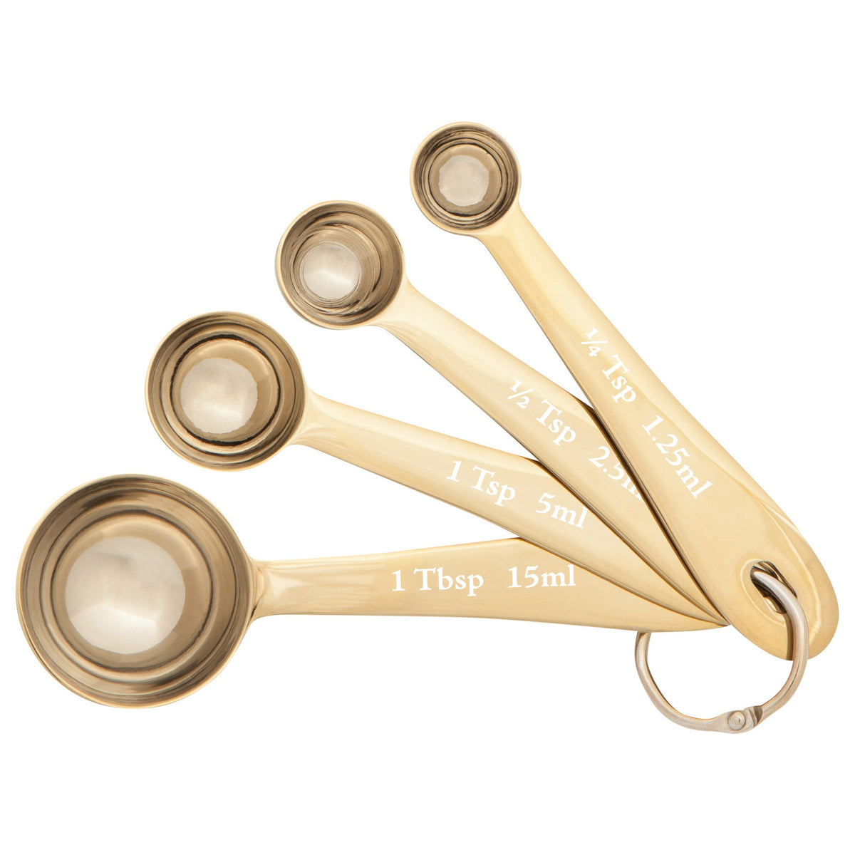 Danica Heirloom gold stainless steel measuring spoons, set of 4, Patina Vancouver