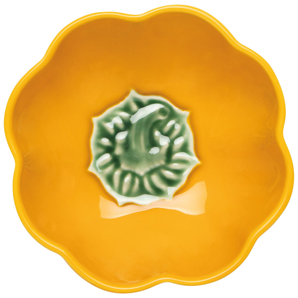 Danica yellow stoneware bowl shaped like a bell pepper, Patina Vancouver