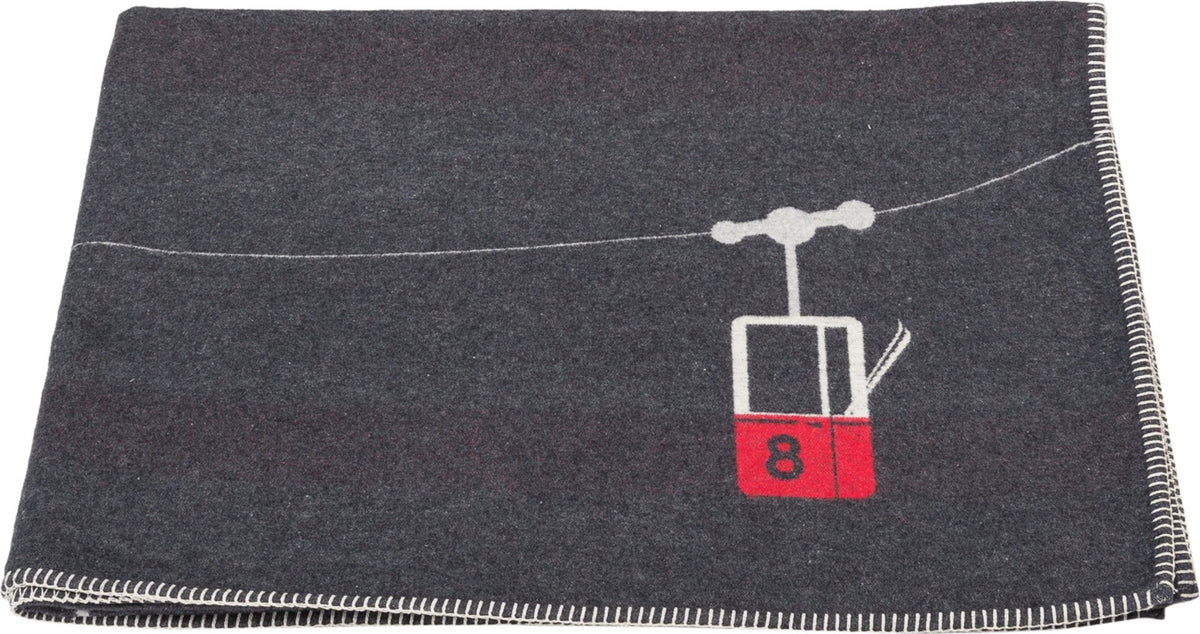 SYLT Cotton Charcoal Throw - Cable Cars 200 x 140cm