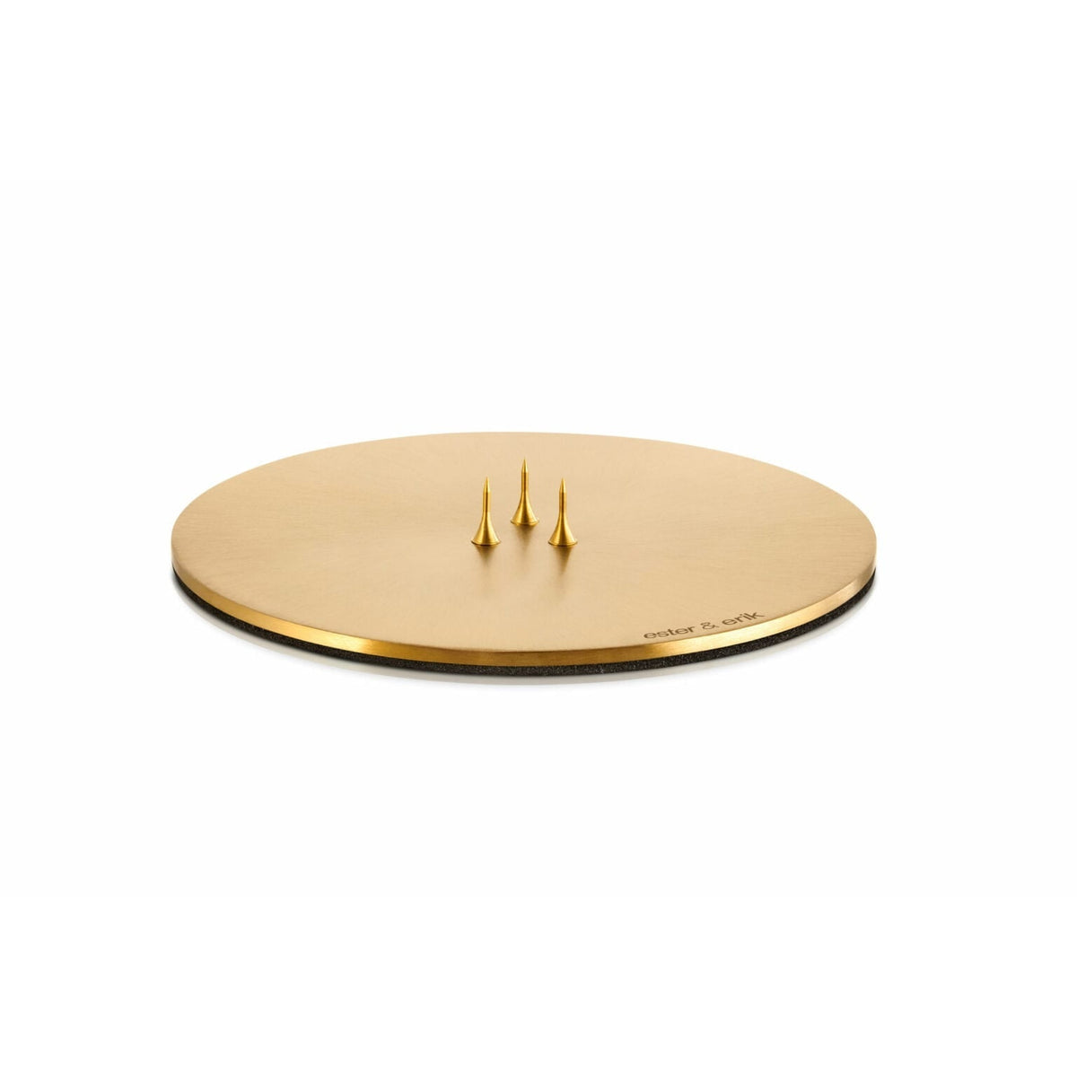 Ester & Erik round metal candle plate, 9 cm, in black or gold, Patina Vancouver