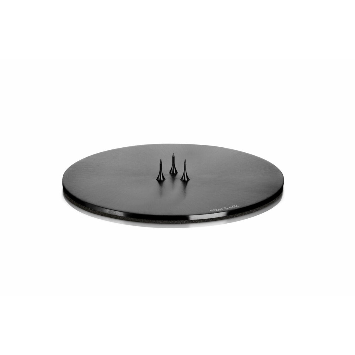 Ester & Erik round metal candle plate, 9 cm, in black or gold, Patina Vancouver