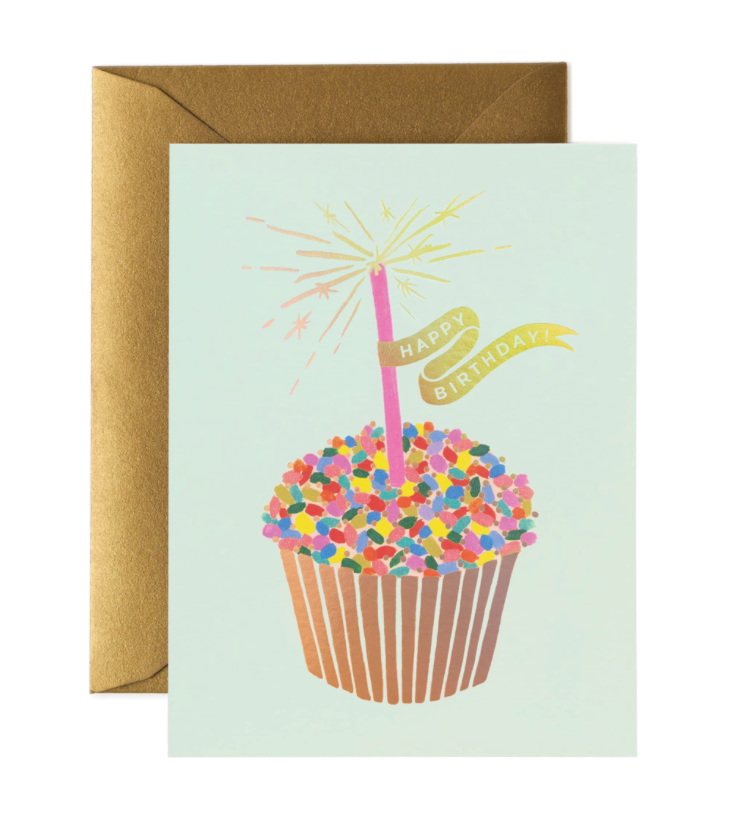 Rifle Paper - Happy Birthday Cupcake- Greeting Card