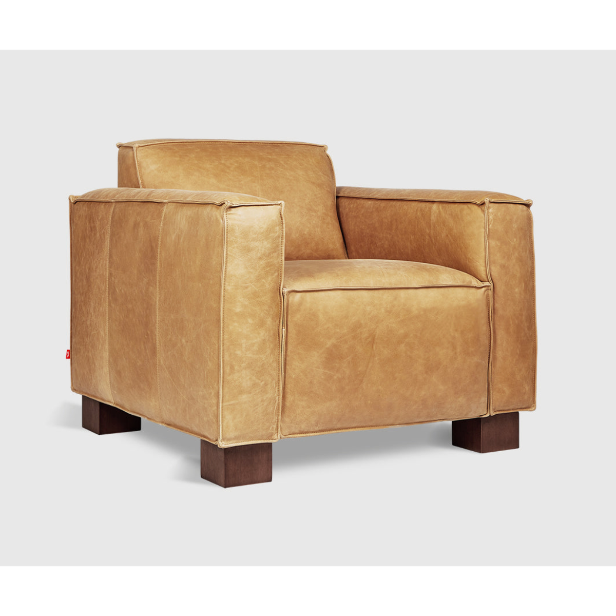 Gus Modern Cabot chair in Canyon Whiskey leather, Patina Vancouver