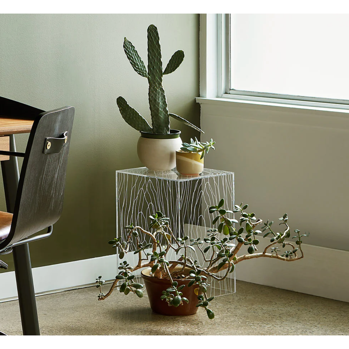 Gus Modern Timber solid wood side table, Patina Vancouver
