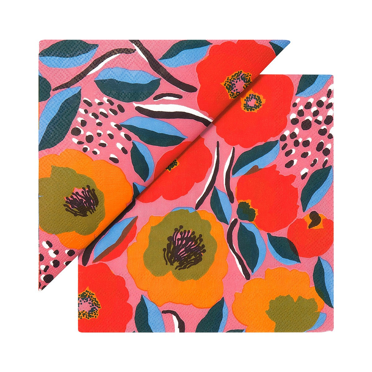 Marimekko Rosarium paper cocktail napkins with rose-pink floral print, Patina Vancouver