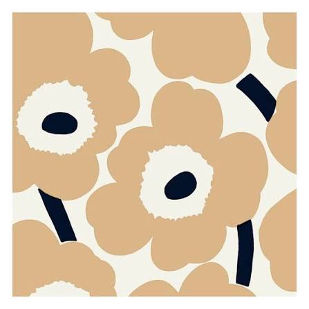 Marimekko Unikko paper cocktail napkins with poppy print in cream and linen tones, Patina Vancouver