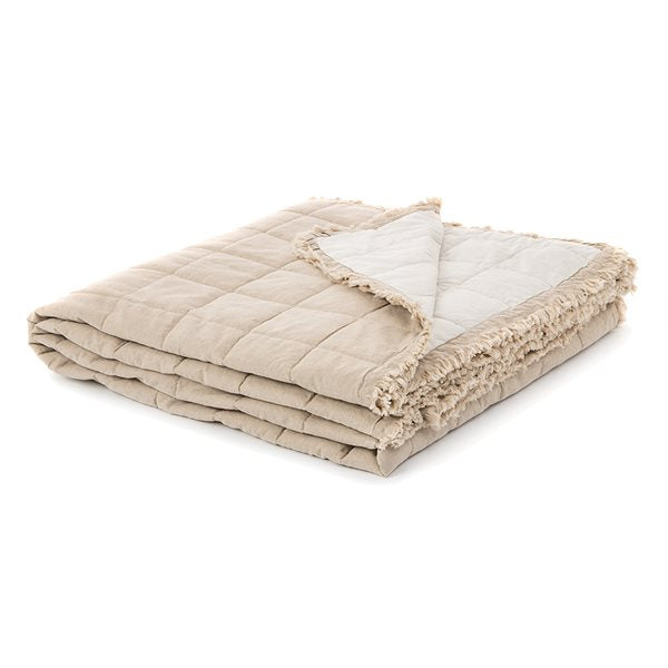 Brunelli Poke Natural Linen Coverlet - King 104”x100”