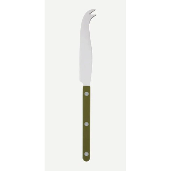 Sabre Paris cheese knife with tortoise or green fern handle, Patina Vancouver