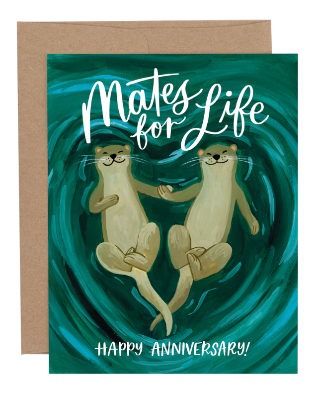 1 Canoe 2 - Otters Anniversary - Greeting Card