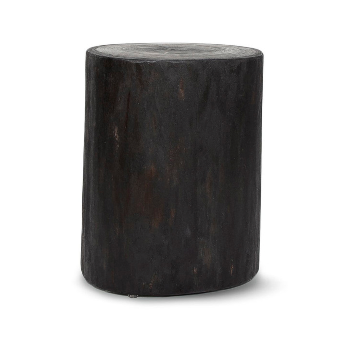 Style in Form Nova wide round wood stump side table in black, 53 cm, Patina Vancouver