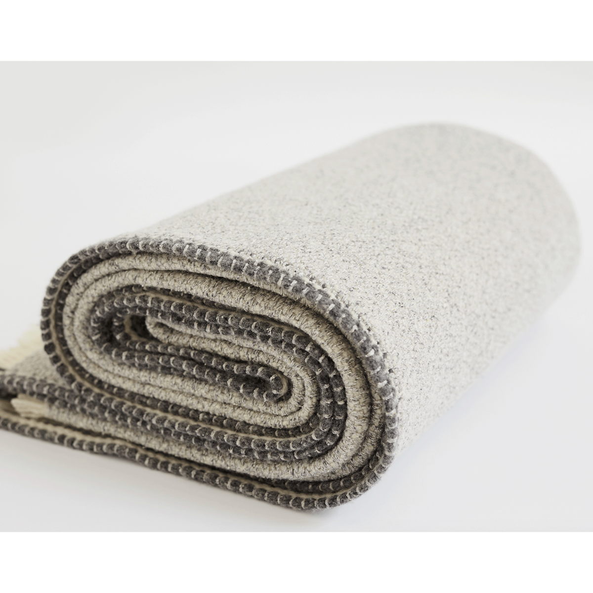 Teixidors Hydra merino and silk throw in grey, 140 x 180 cm, Patina Vancouver