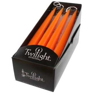 Twilight Collection orange Danish taper candles, 10" pair, Patina Vancouver