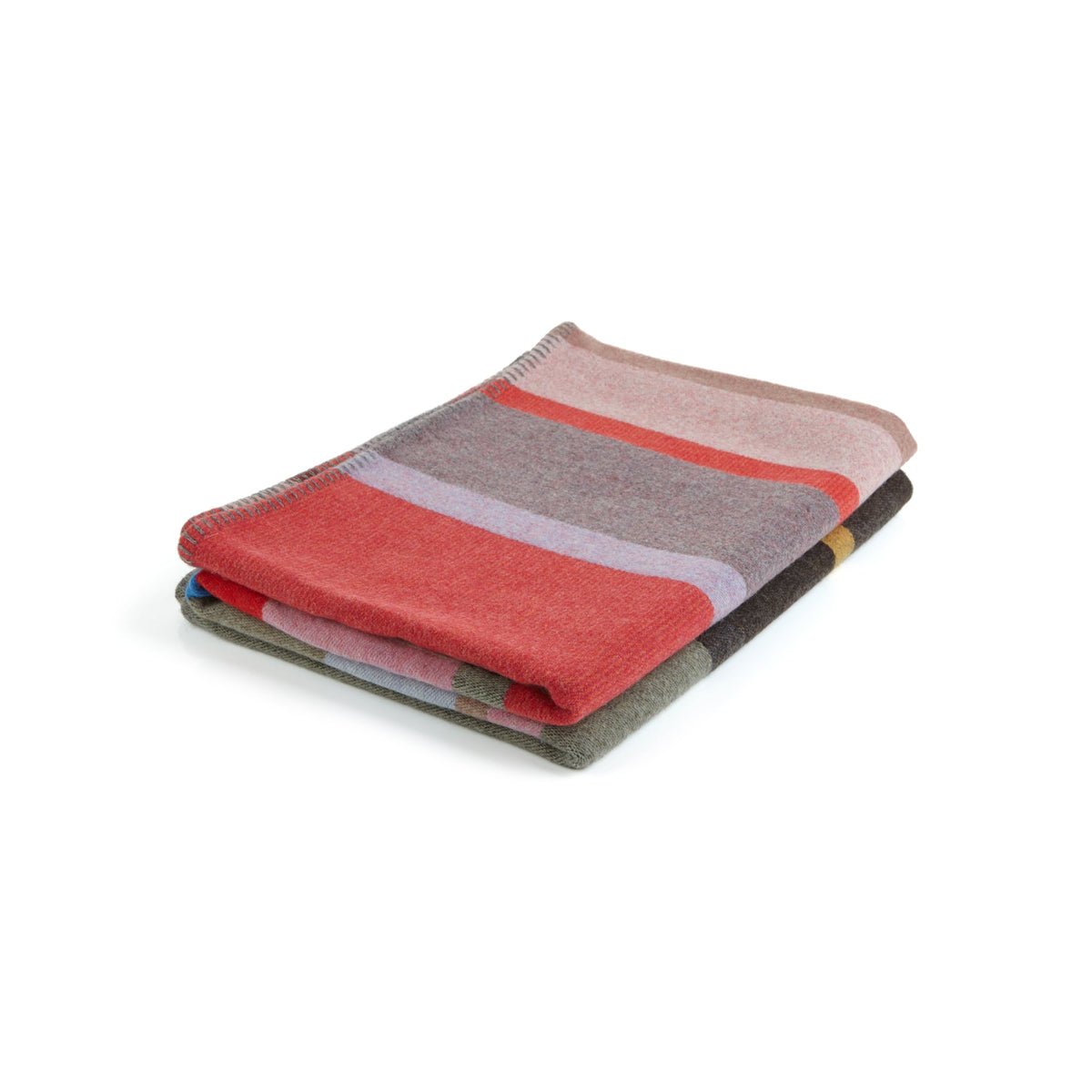 Wallace Sewell Lasdun throw in red with bold geometric woven blocks, 123 x 170 cm, Patina Vancouver