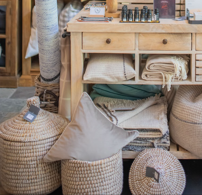 Baskets and storage at Patina Home Interiors, Whistler