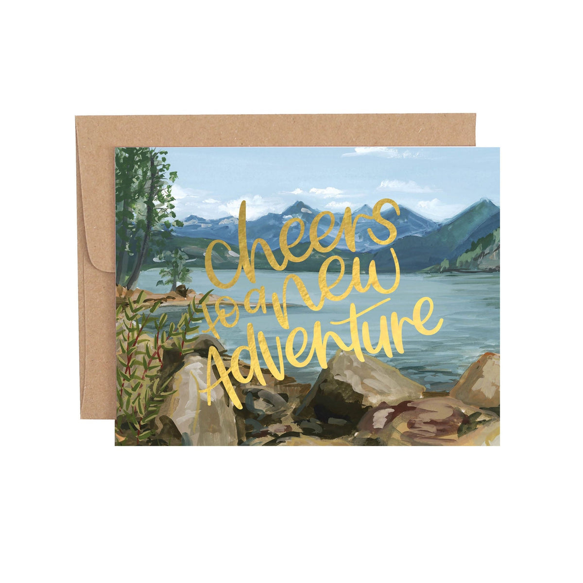 1Canoe2 Cheers to a New Adventure wedding card with hand-illustrated artwork, Patina Vancouver