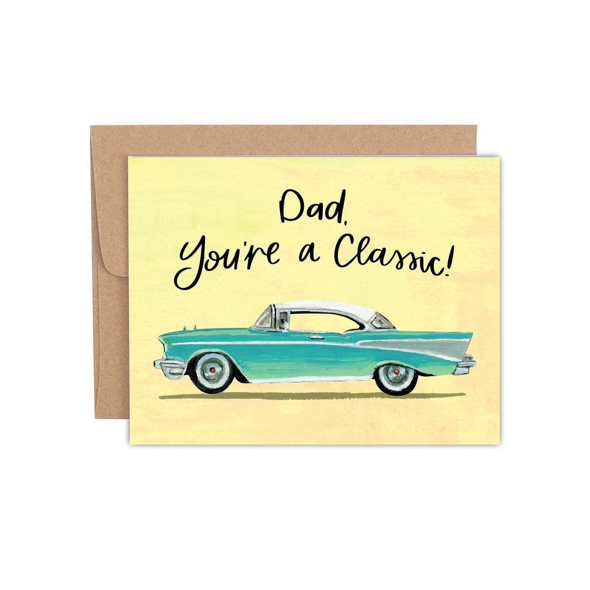 1Canoe2 Classic Car Dad birthday card with hand-illustrated vintage car, Patina Vancouver