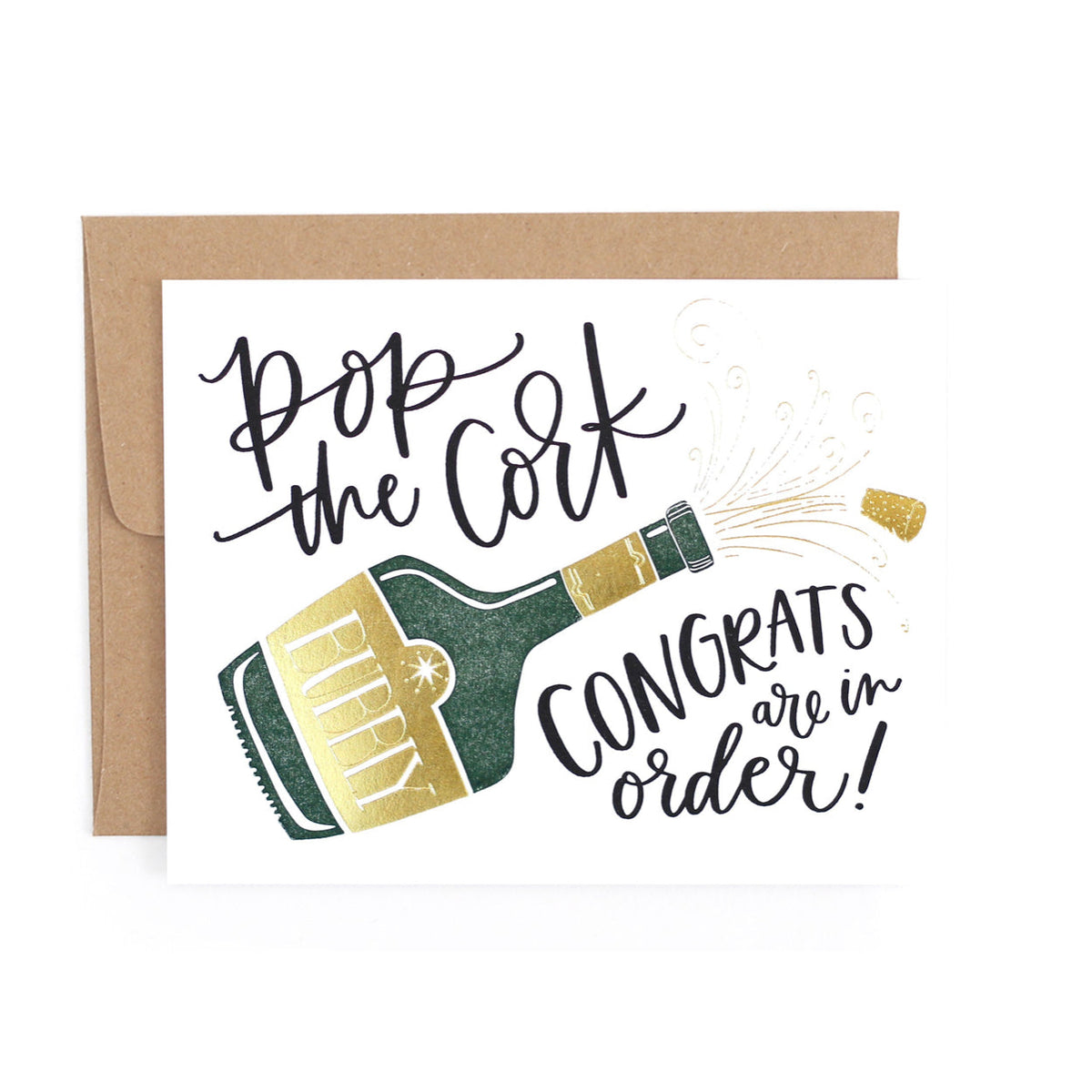 1Canoe2 Pop the Cork greeting card with an illustrated champagne cork popping, Patina Vancouver