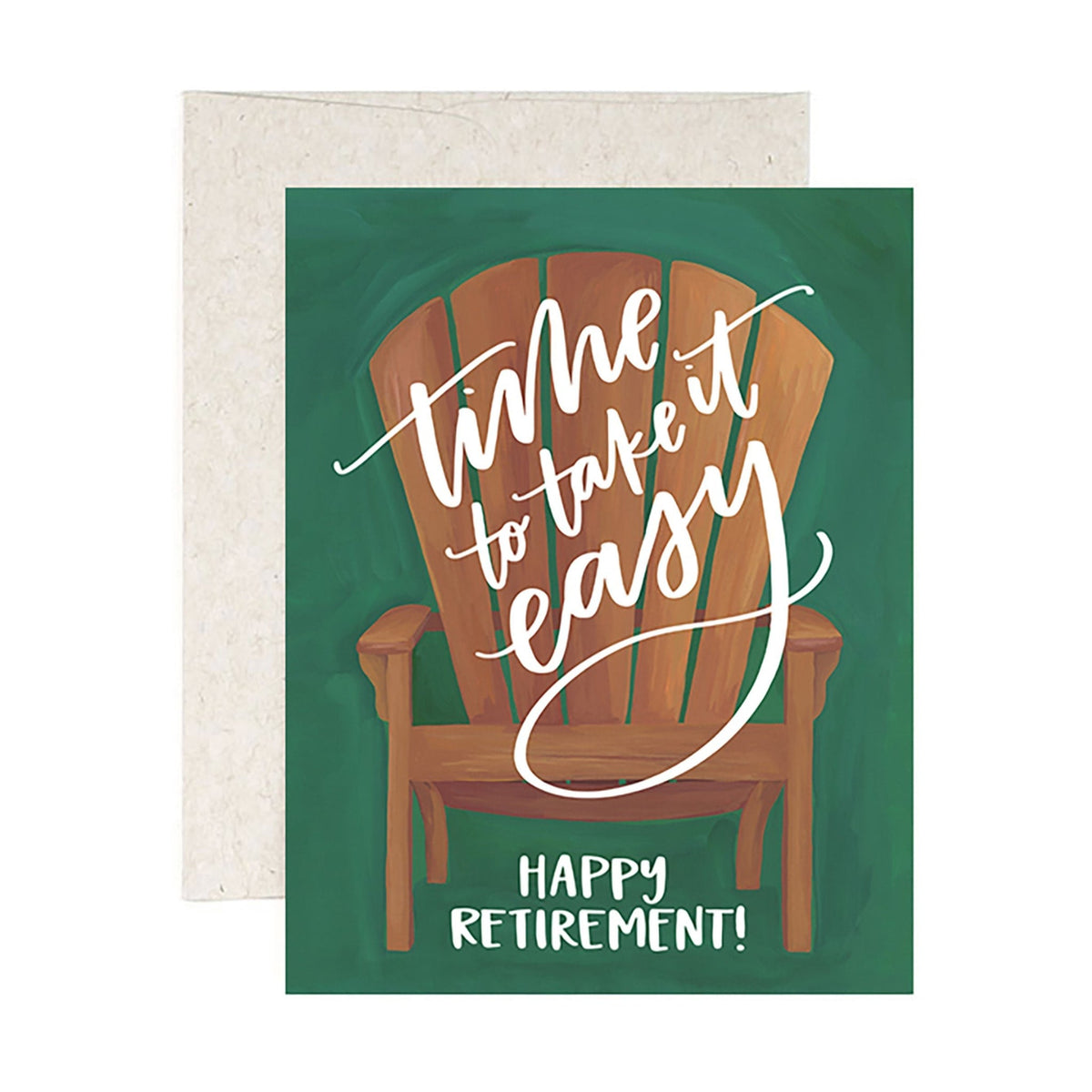 1Canoe2 Retirement Chair greeting card with illustrated lounge chair, Patina Vancouver