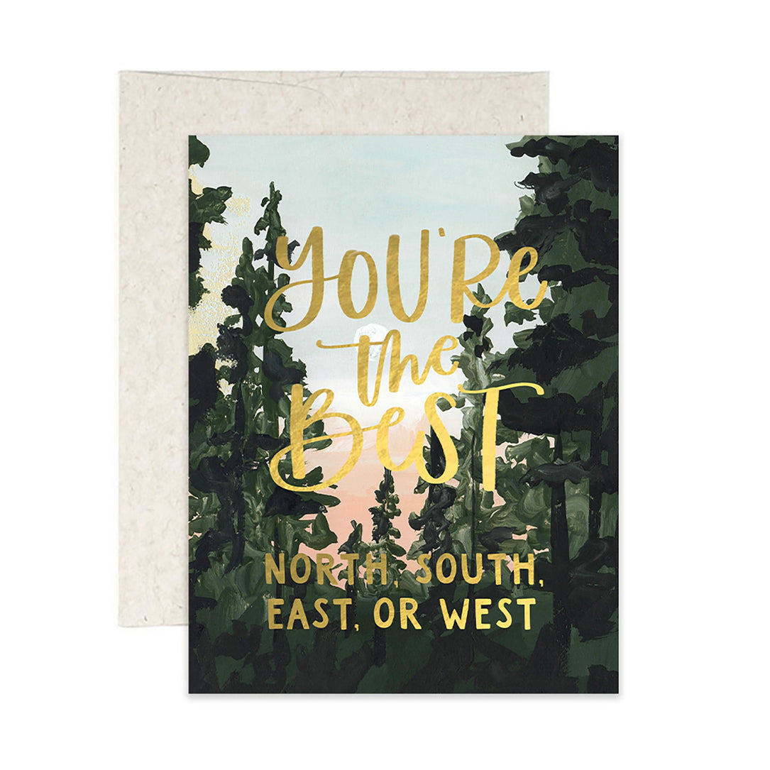 1Canoe2 You're the Best greeting card with botanical pine illustration, Patina Vancouver