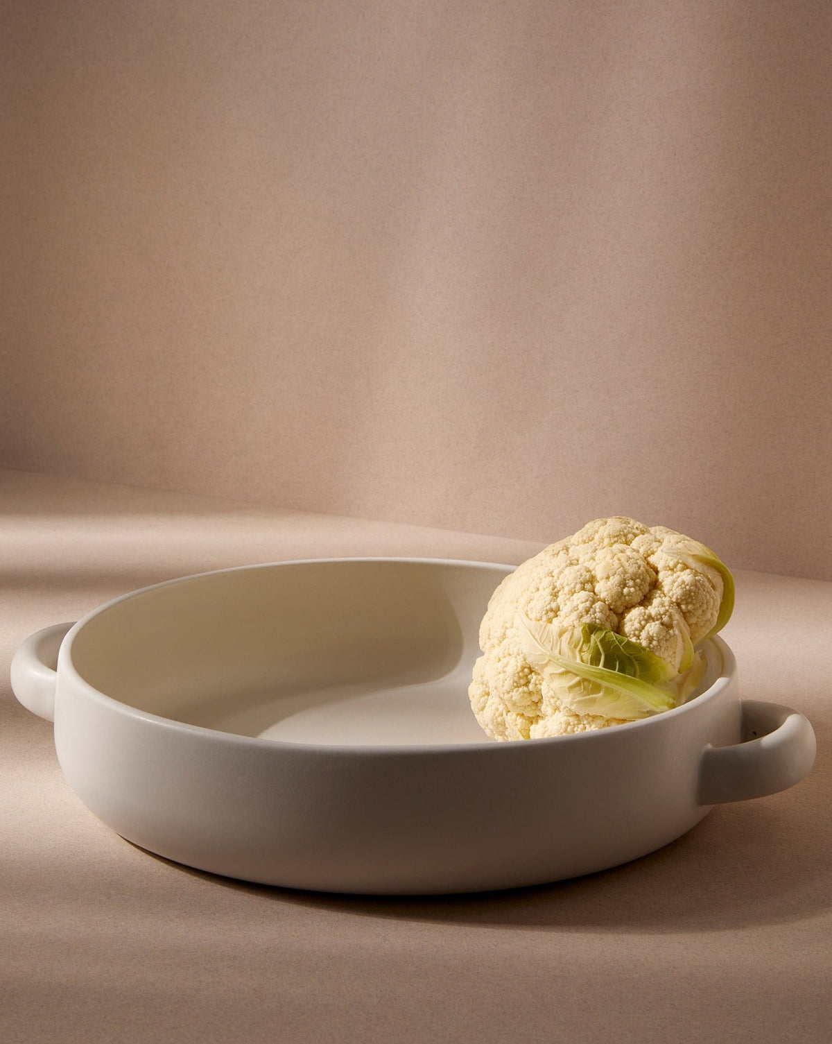 Gharyan - Stoneware Matte White Plate with Handles - Kitchen