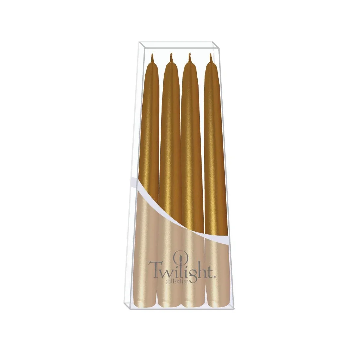 Twilight Collection - Gold Metallic Single Taper 10" - Candles