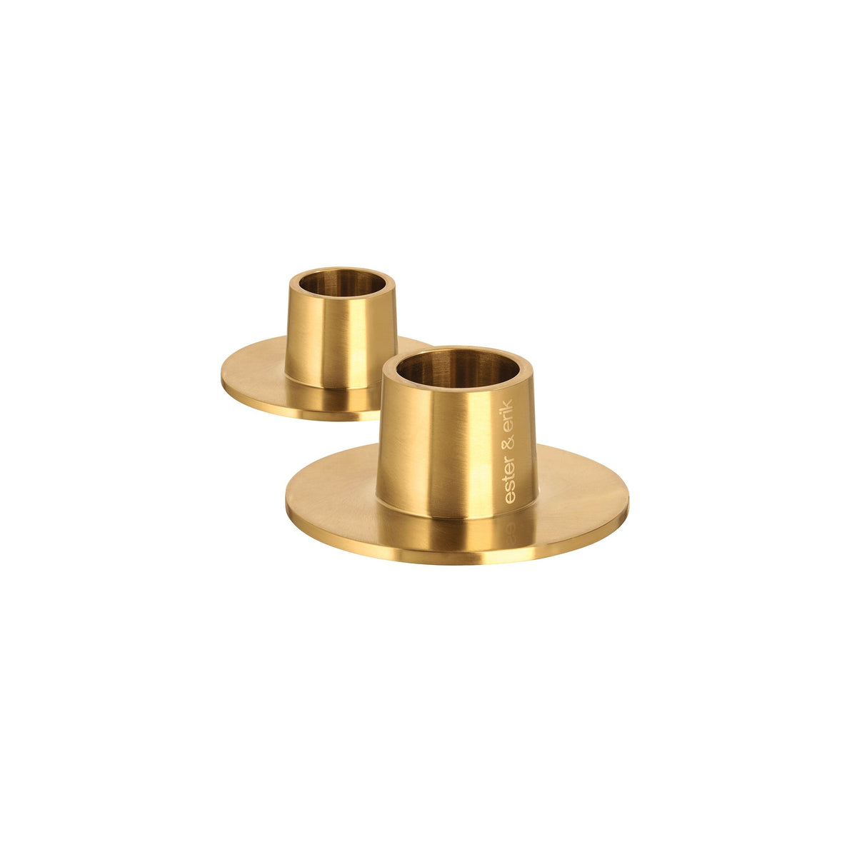 Ester and Erik - Gold Taper Candle Holder Pair - Candles