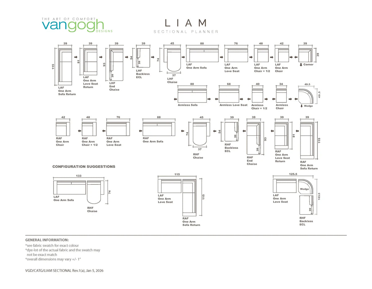 Van Gogh Designs - Liam Standard Sofa   - Furniture