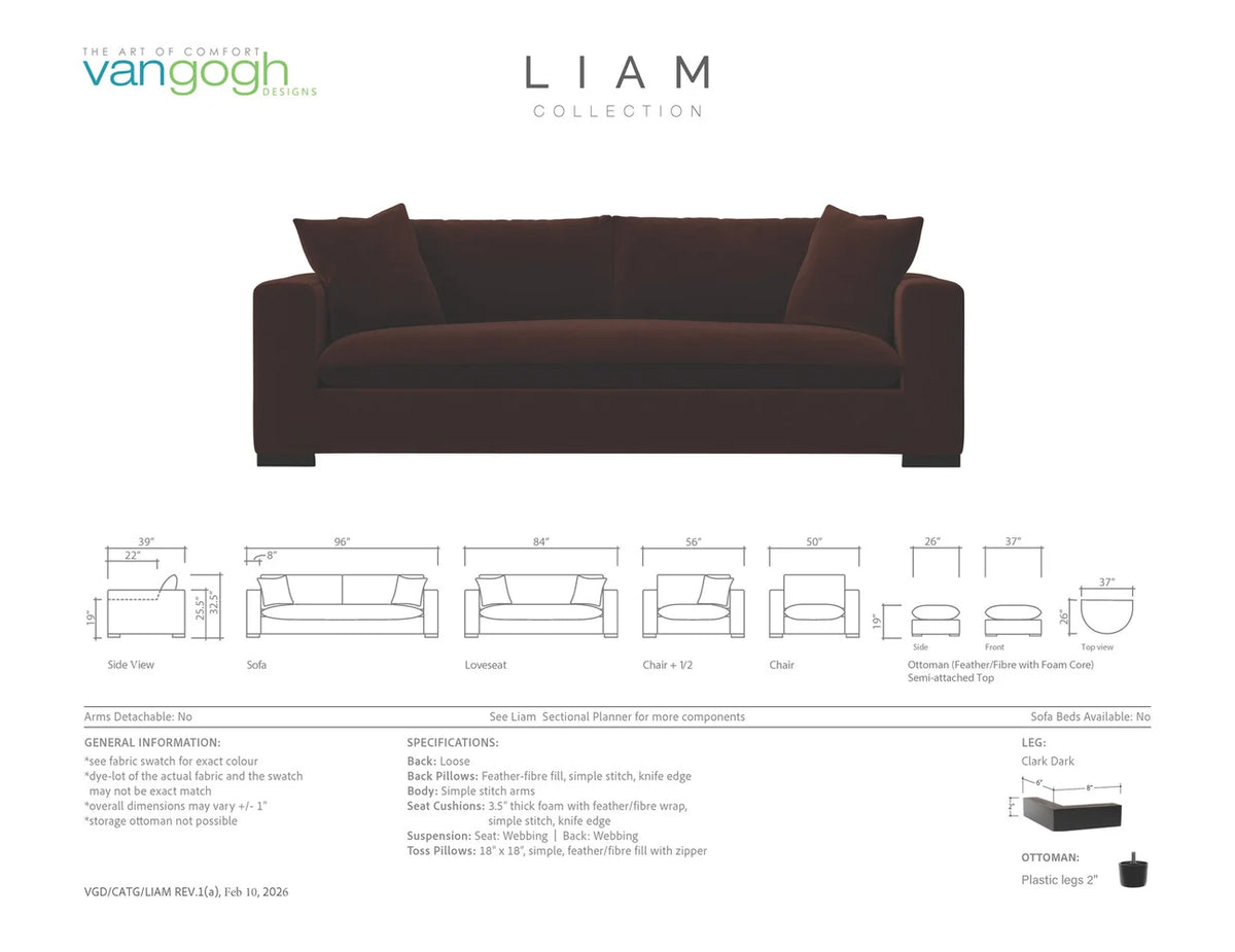 Van Gogh Designs - Liam Standard Sofa   - Furniture