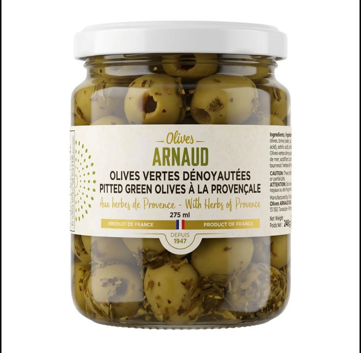 Olives Arnaud - Herbs de Provence Green Pitted Olives - Kitchen