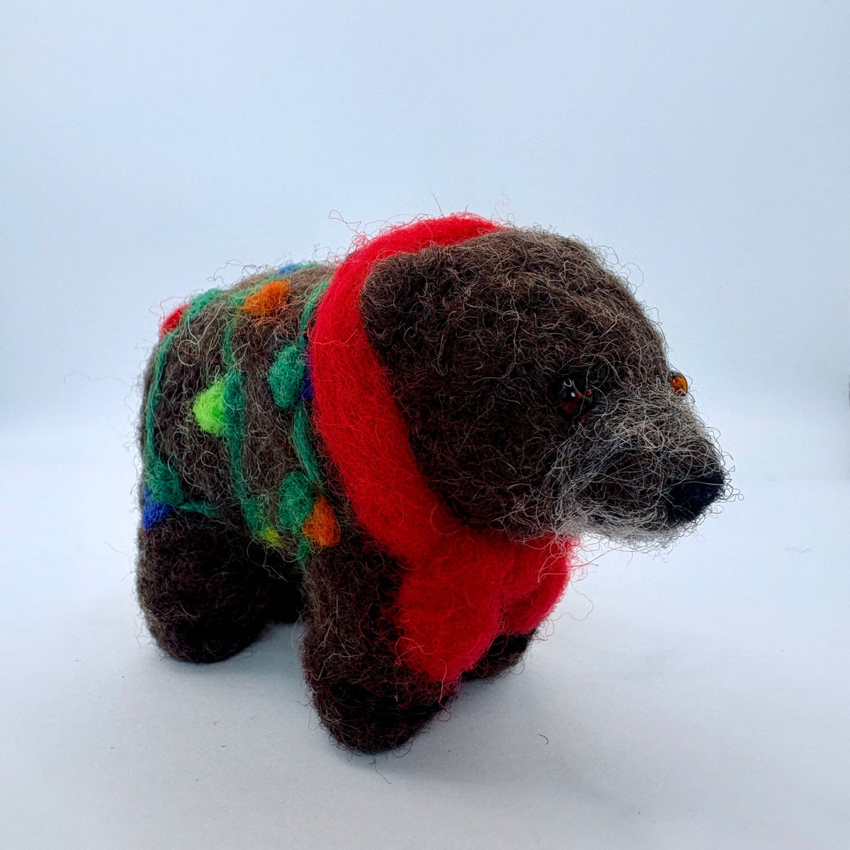 Spectacled Bear Conservation - Grizzly Bear with Christmas Lights - Ornaments