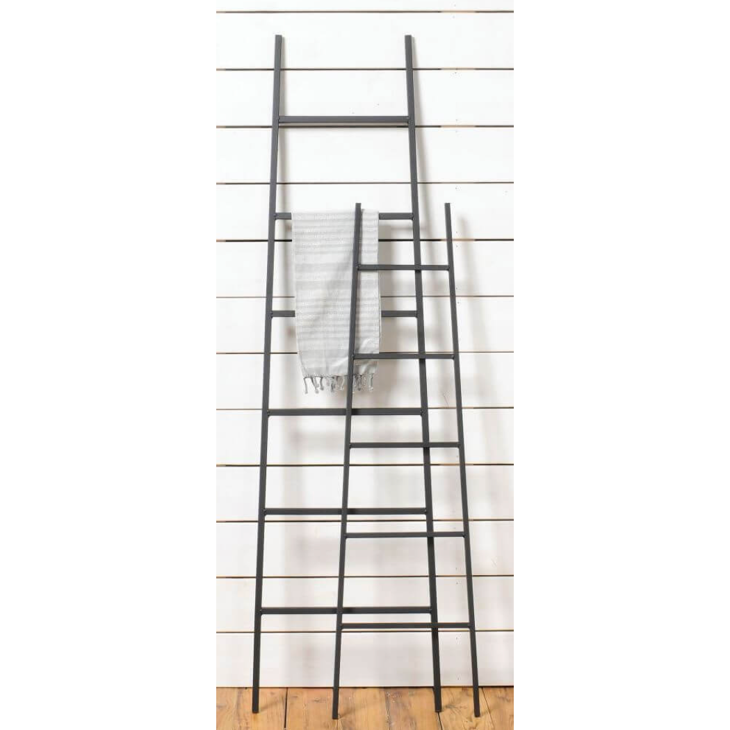 Bacon Basketware black metal display ladder, Patina Vancouver