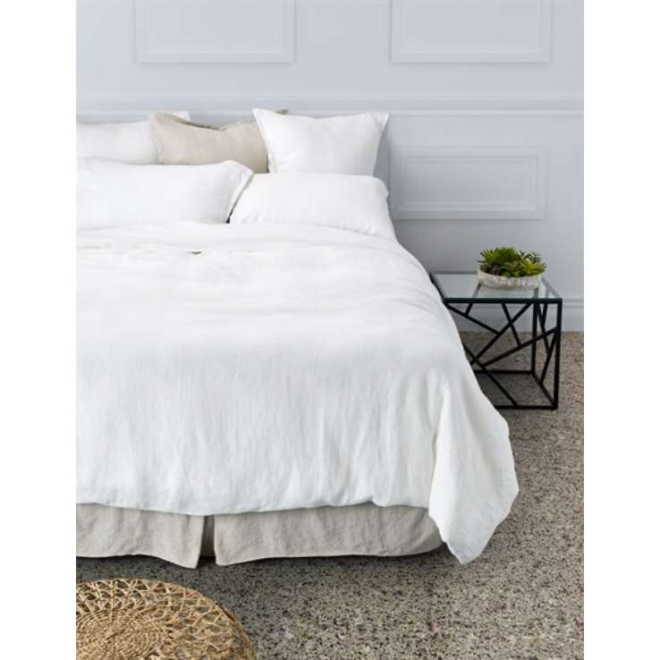 Brunelli white linen duvet cover, queen size, Patina Vancouver