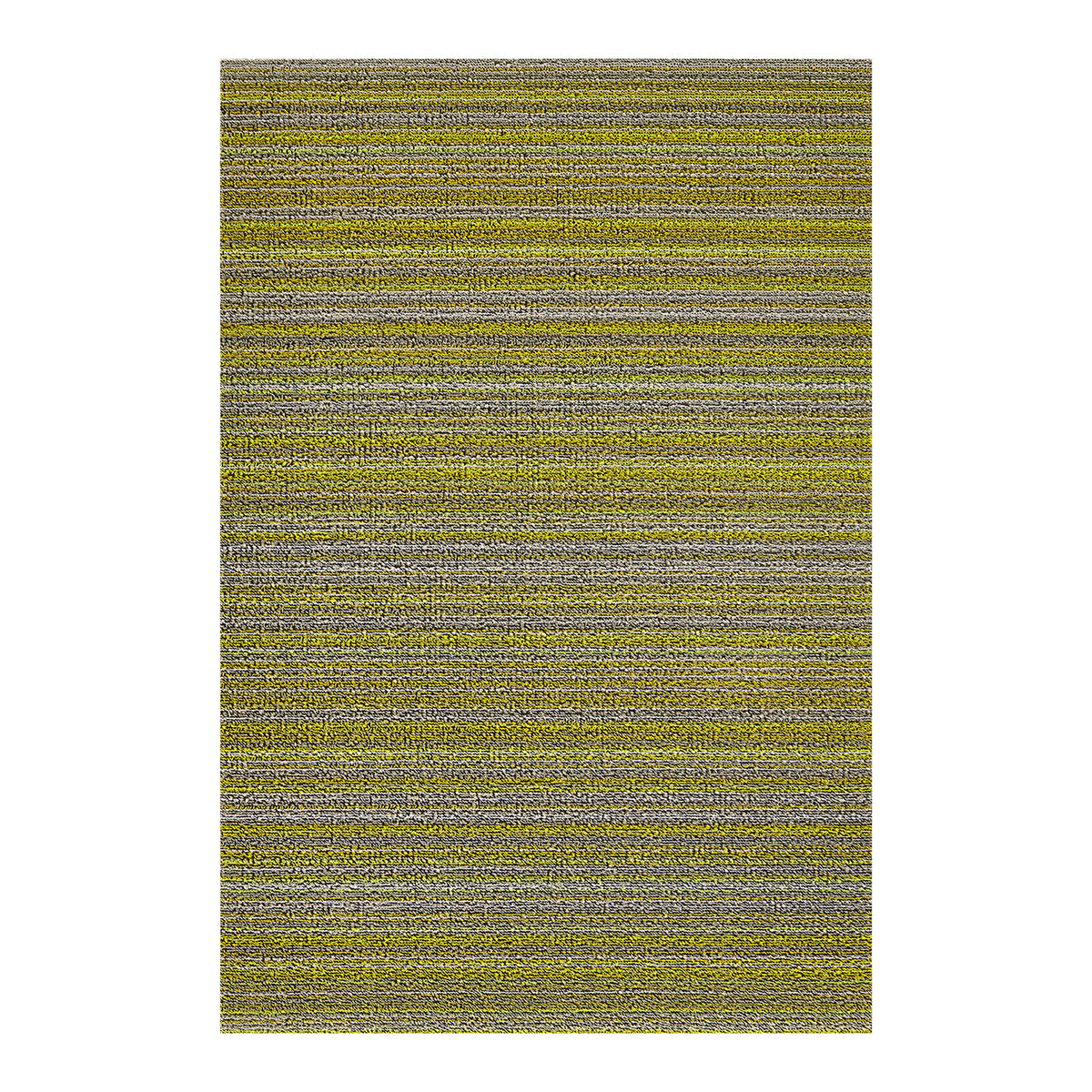 Chilewich Skinny Stripe shag mat in citron yellow-green, 2' x 3', Patina Vancouver