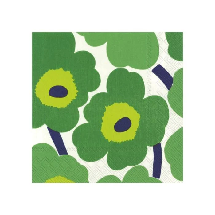 Marimekko - Green Poppy Cocktail Napkin - Kitchen