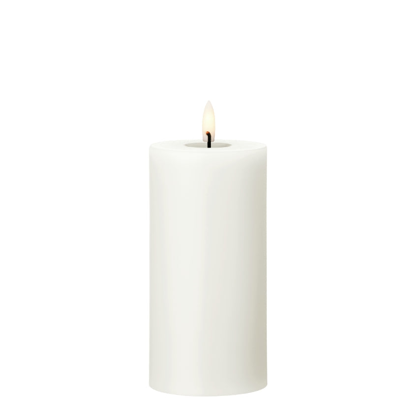 Ester & Erik white real-wax LED pillar candle, 15 cm, with a warm flameless glow, Patina Vancouver